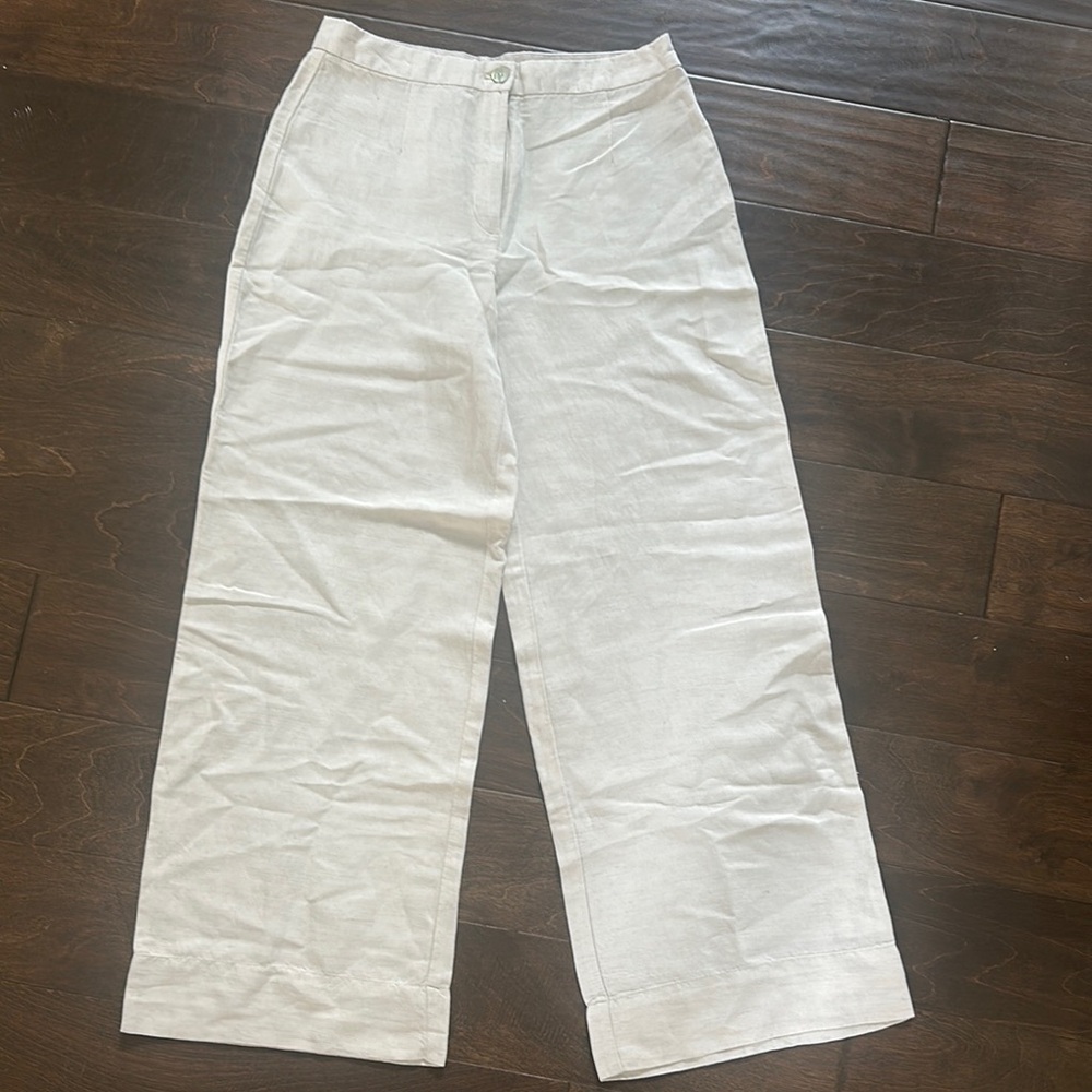 H&m linen cream Pants